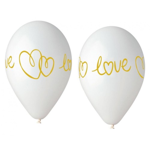 Love White balloon, 5 pcs 13 inch (33 cm)