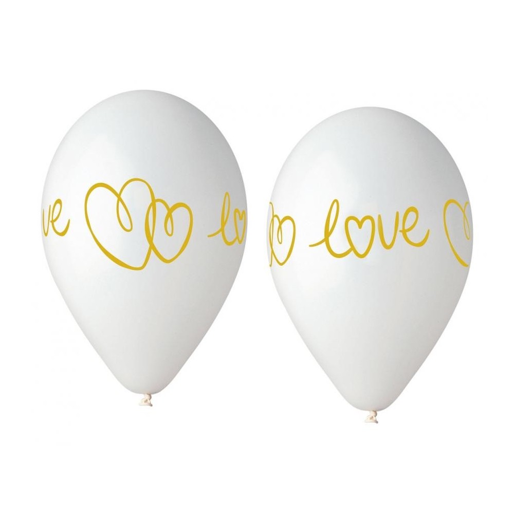 Love White balloon, 5 pcs 13 inch (33 cm)
