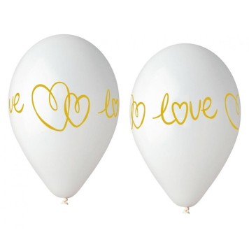Love White balloon, 5 pcs 13 inch (33 cm)