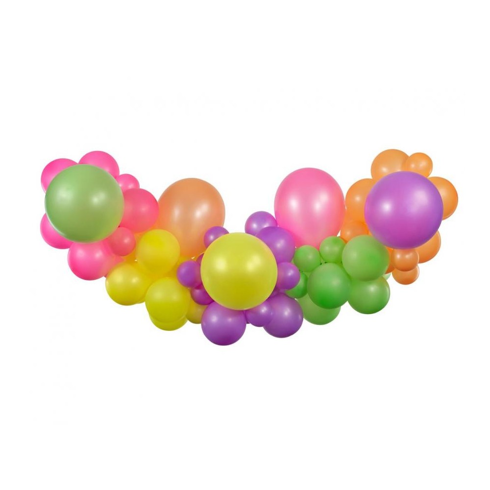Colour Bright Fluorescent Balloon Garland Set with 65 PCs