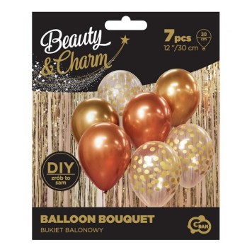 Colour Colour Gold-Copper Balloon Set, 7 pcs 12 inch (30cm)