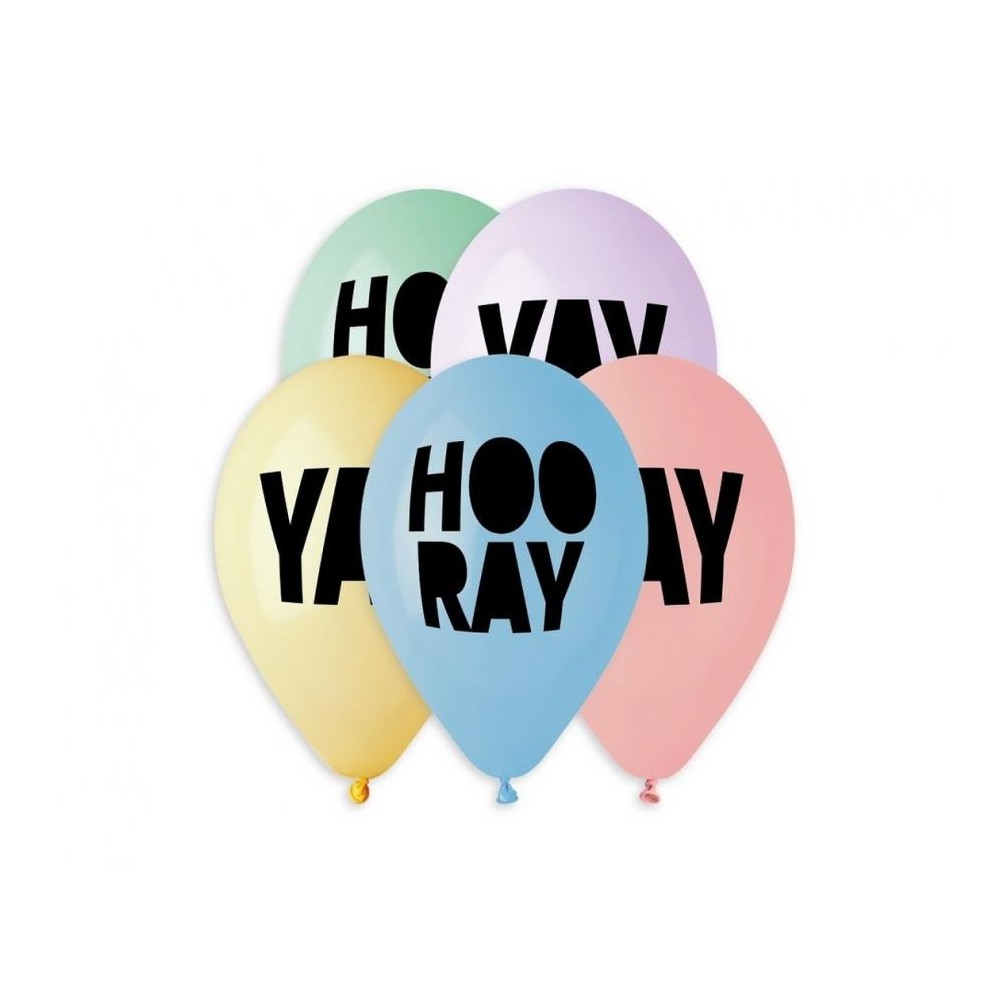 Party Hooray balloon, 5 pcs - 13 inches (33 cm)
