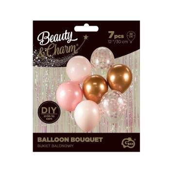 Colour Pink-Copper balloon set of 7 pcs 30cm (12 inch)