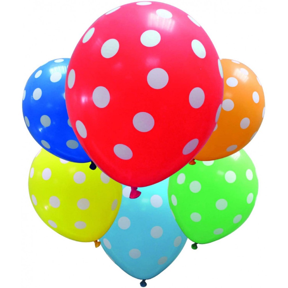 Colour Dots, polka dot balloon, set of 6
