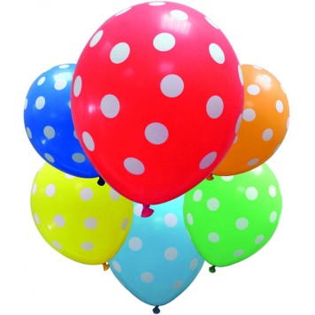 Colour Dots, polka dot balloon, set of 6