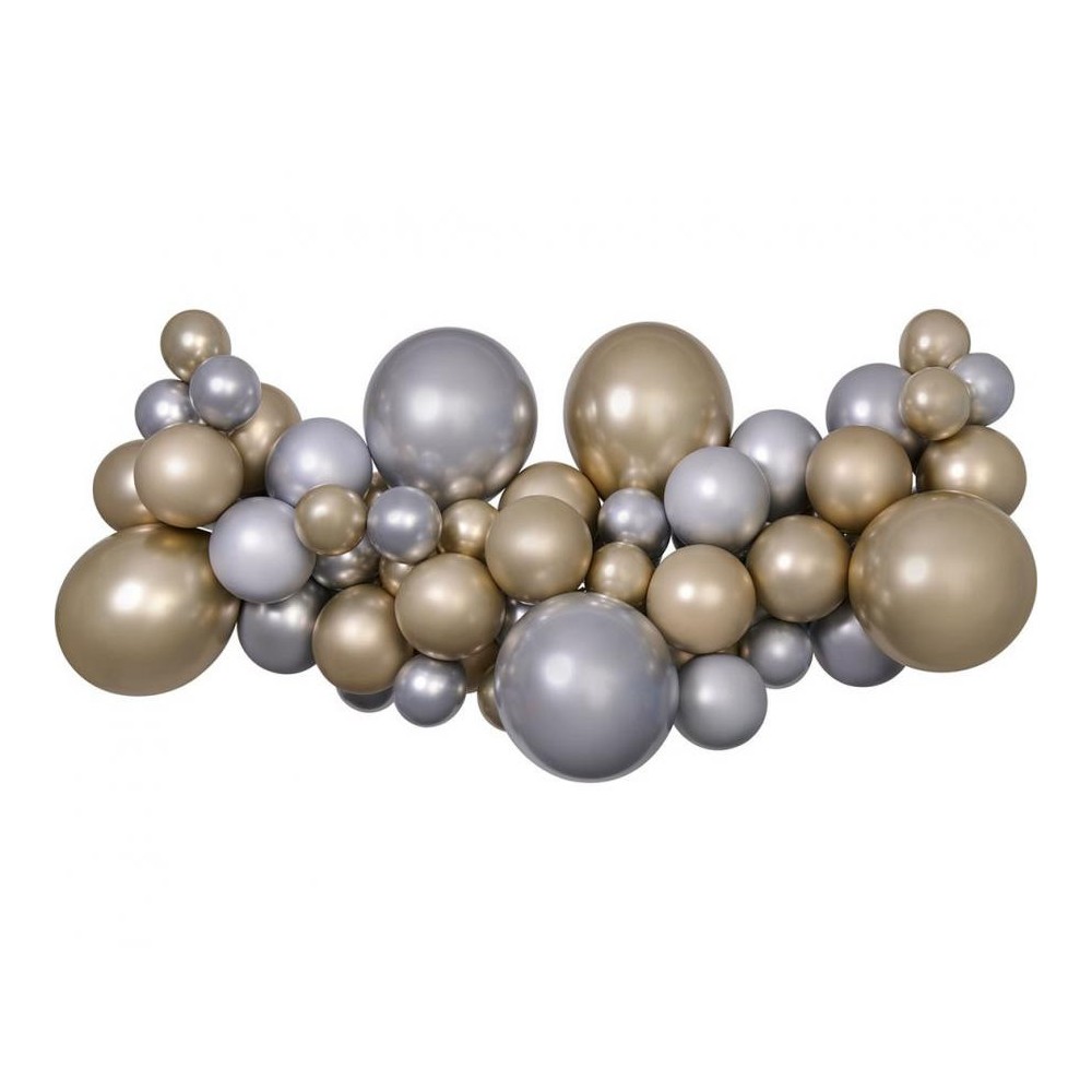 Colour Silver-Gold balloon, garland balloon set 65 pcs