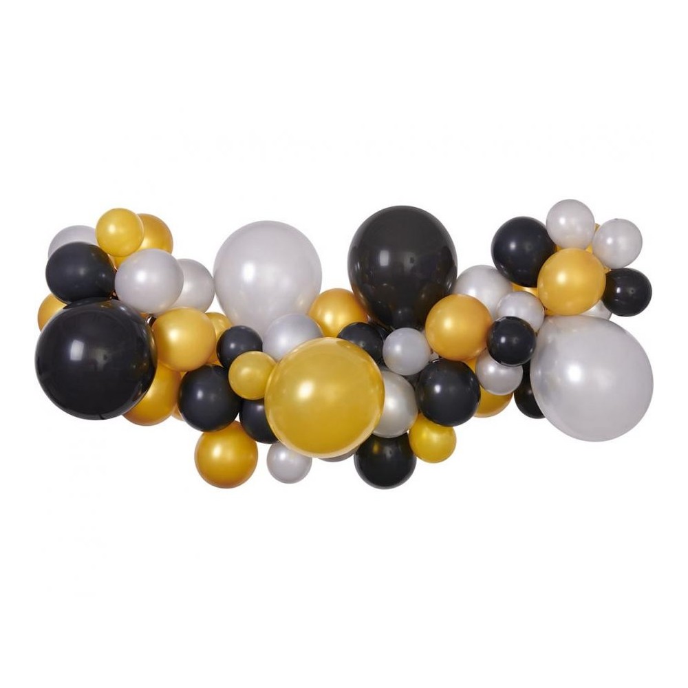 Baby Silver-Gold-Black Colorful balloon, balloon garland set 65 pcs