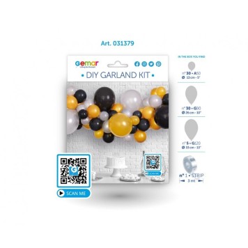 Baby Silver-Gold-Black Colorful balloon, balloon garland set 65 pcs