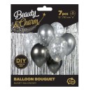 Colour Silver-Graphite balloon set, 7 pcs 12 inch (30cm)
