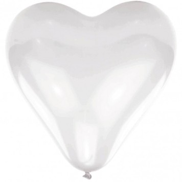 Heart White Colorful balloon, pack of 10, 16 inch (40.6cm)