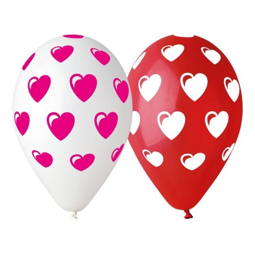 Love Heart Heart Balloon, 5 pcs 12 inch (30 cm)