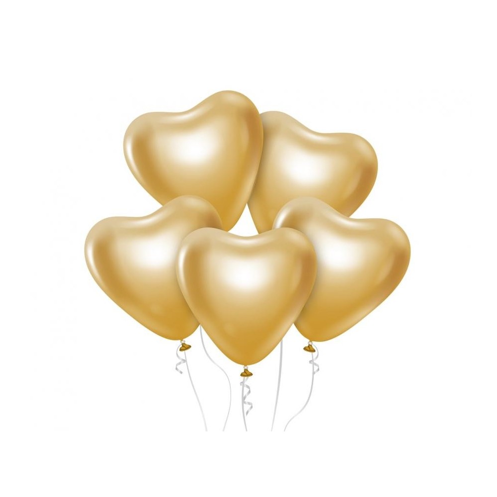 Love Platinum Gold Heart Balloon, 6 pcs 12 inch (30 cm)