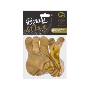 Love Platinum Gold Heart Balloon, 6 pcs 12 inch (30 cm)