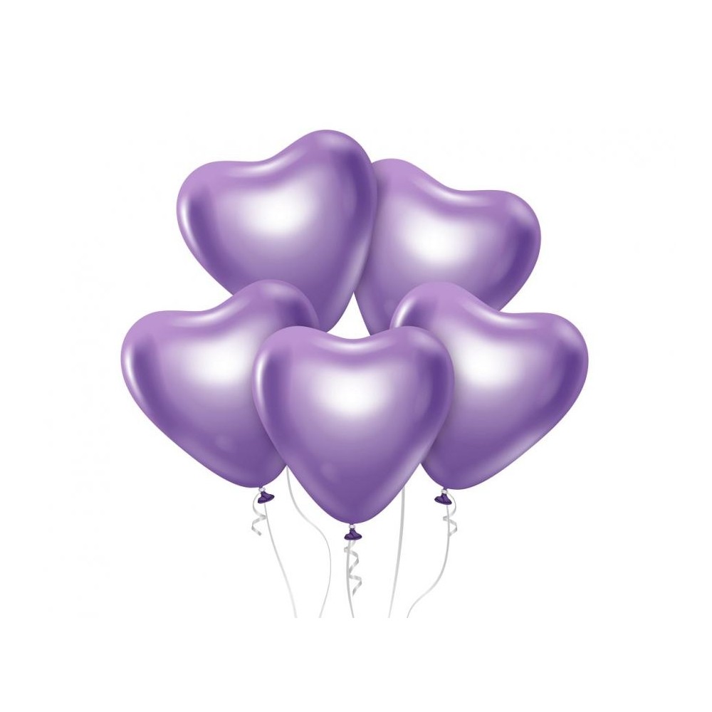 Love Platinum Light Purple Heart Balloon, Pack of 6, 12 inches (30 cm)