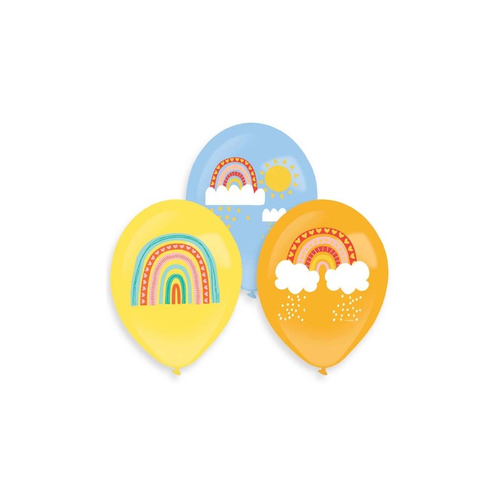 Rainbow Retro balloon 6 pcs 11 inch (27.5cm)