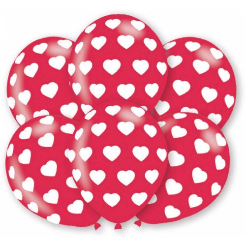 Heart Red Heart-shaped balloon, 6-piece 11 inch (27.5 cm)