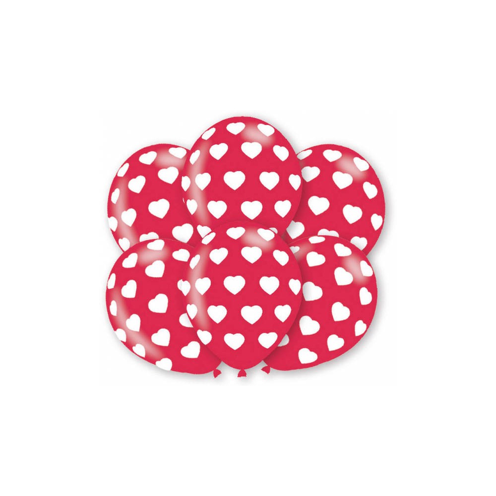 Heart Red Heart-shaped balloon, 6-piece 11 inch (27.5 cm)