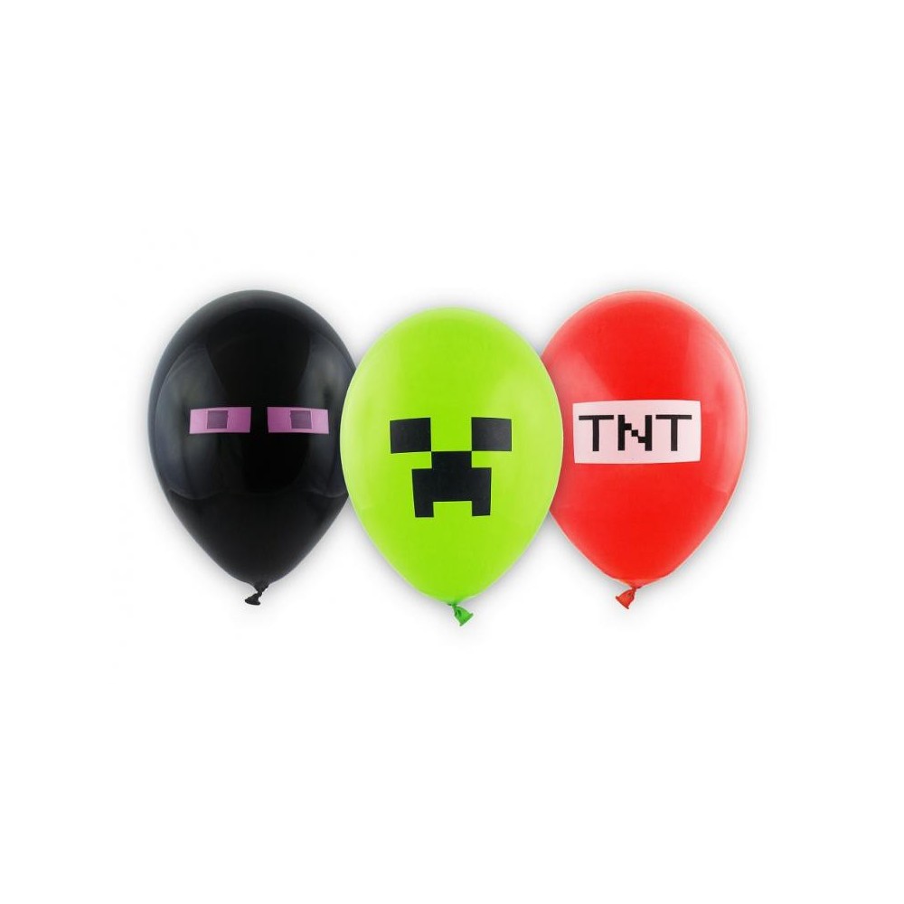 Minecraft TNT Party balloon, 6 pcs 12 inch (30 cm)