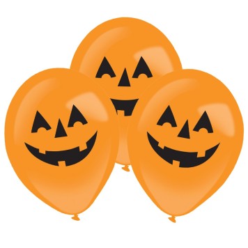 Halloween Orange Pumpkin LED Light Balloon, Pack of 4, 11 inch (27.5 cm)