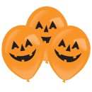 Halloween Orange Pumpkin LED Light Balloon, Pack of 4, 11 inch (27.5 cm)