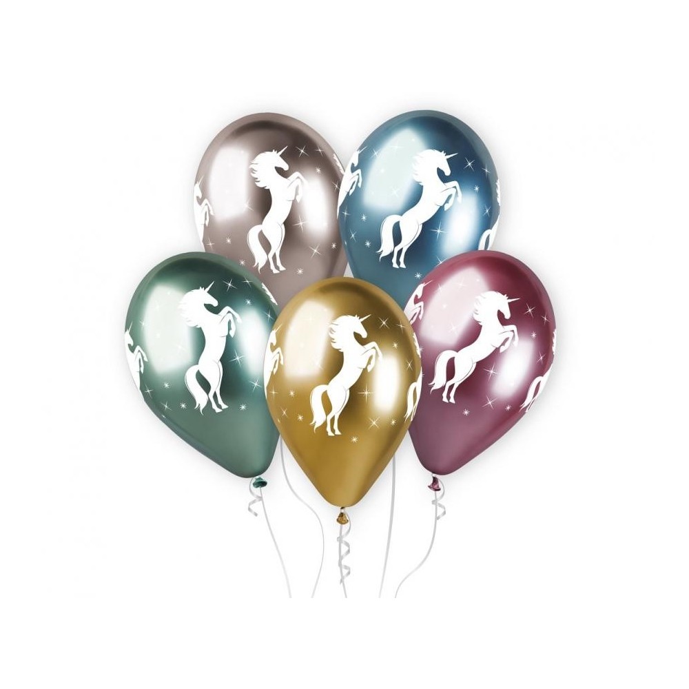 Unicorn Unicorn Shiny, balloon, 5-piece set 13 inch (33 cm)