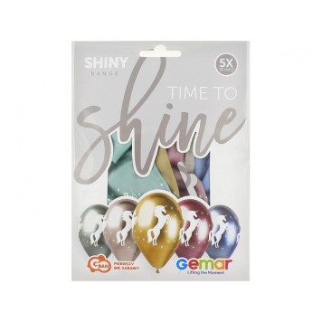 Unicorn Unicorn Shiny, balloon, 5-piece set 13 inch (33 cm)