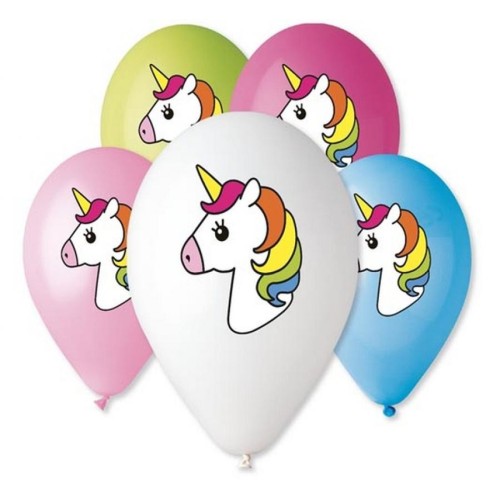 Unicorn Unicorn Multicolor, balloon, 5 pcs 12 inch (30cm)
