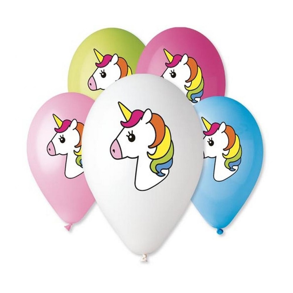 Unicorn Unicorn Multicolor, balloon, 5 pcs 12 inch (30cm)