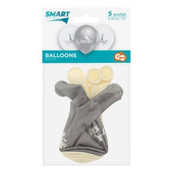 Unicorn Silver balloon, 5 pcs 12 inch (30cm)