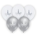 Unicorn Silver balloon, 5 pcs 12 inch (30cm)