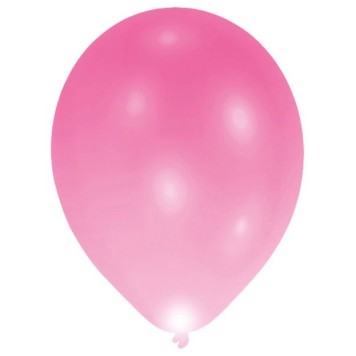 Colour Pink Illuminating LED balloon, 5 pcs 11 inch (27.5 cm)