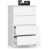 KOMODA K 60 cm 4 SZUFLADY BIAŁA