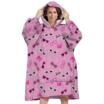 Barbie Glasses adult pull-over plush fleece blanket, poncho
