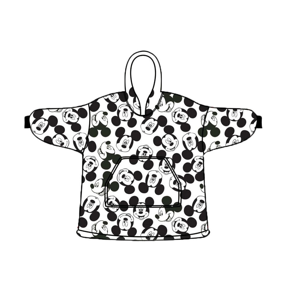 Disney Mickey  Black slip-on plush fleece blanket, poncho