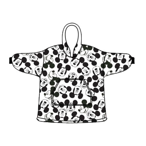 Disney Mickey  Black adult pull-over plush fleece blanket, poncho