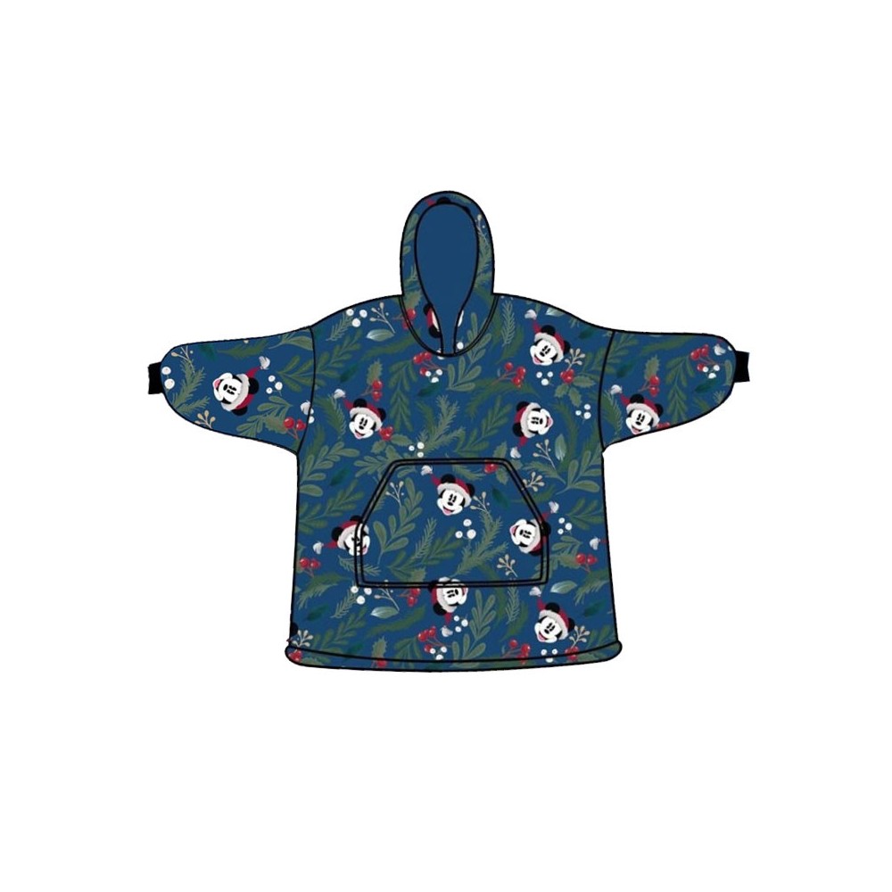 Disney Mickey  Christmas adult wearable plush fleece blanket, poncho