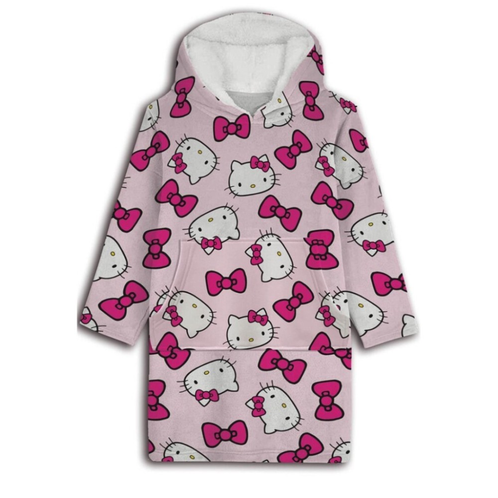 Hello Kitty Bow adult wearable plush polar blanket, poncho