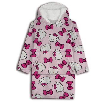 Hello Kitty Bow adult wearable plush polar blanket, poncho