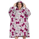 Hello Kitty Bow adult wearable plush polar blanket, poncho