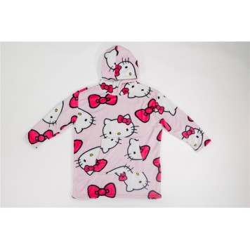 Hello Kitty Bow adult wearable plush polar blanket, poncho