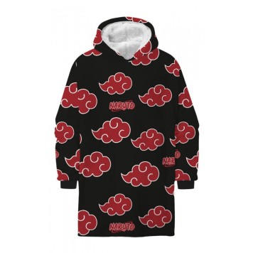 Naruto Akatsuki adult pullover lined sherpa fleece blanket, poncho