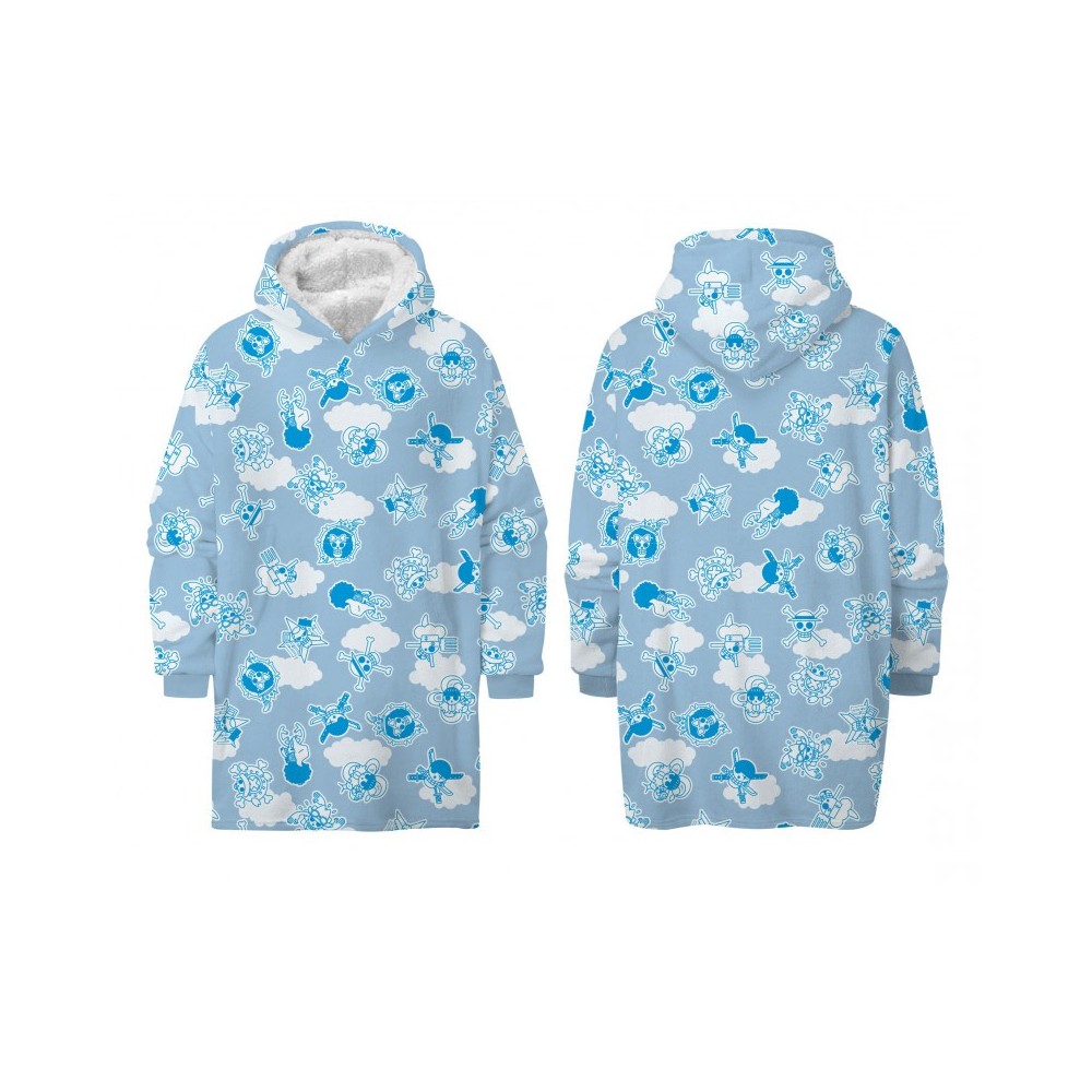 One Piece Cloudy pull-on lined sherpa fleece blanket poncho