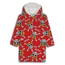 One Piece Red slip-on plush polar blanket, poncho 7-14 years