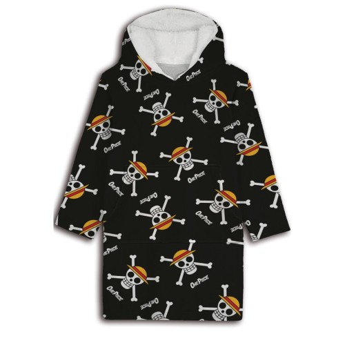 One Piece Skull adult pullover fleece blanket, poncho
