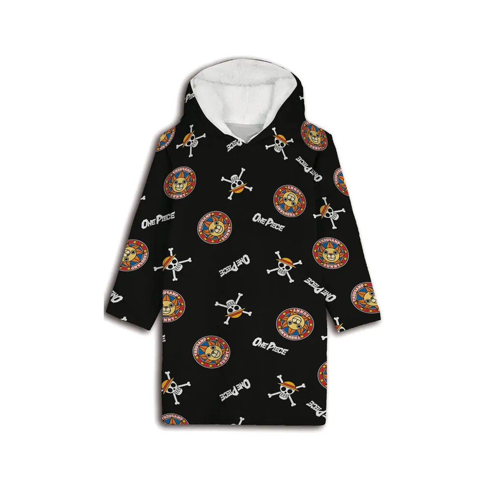 One Piece Thousand Sunny pull-over plush fleece blanket, poncho