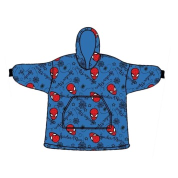 Spiderman Blue adult plush polar blanket, poncho