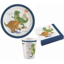 Dinosaur Happy party set with 36 pieces and 23 cm plates