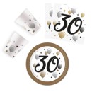 Happy Birthday Milestone Happy Birthday 30 party set with 36 pieces and 23 cm plates