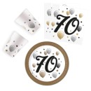 Happy Birthday Milestone Happy Birthday 70 party set with 36 pieces and 23 cm plate