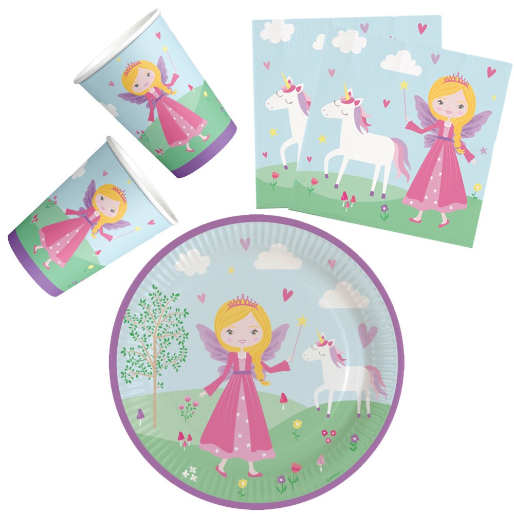 Princess Princess, Princess party set with 36 pieces and 23 cm plate